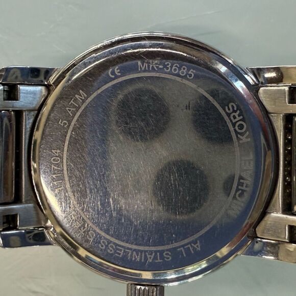 Michael Kors Tiffany Silver Watch Women 34mm MK-3685 bling crystal new battery - Picture 7 of 10